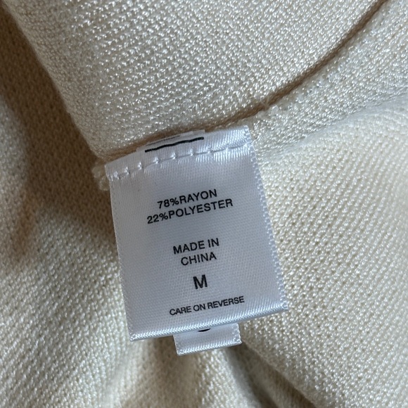 🆕NWT NY&C Chic Cream Double-Breasted Knit Cardigan, M - Picture 7 of 9